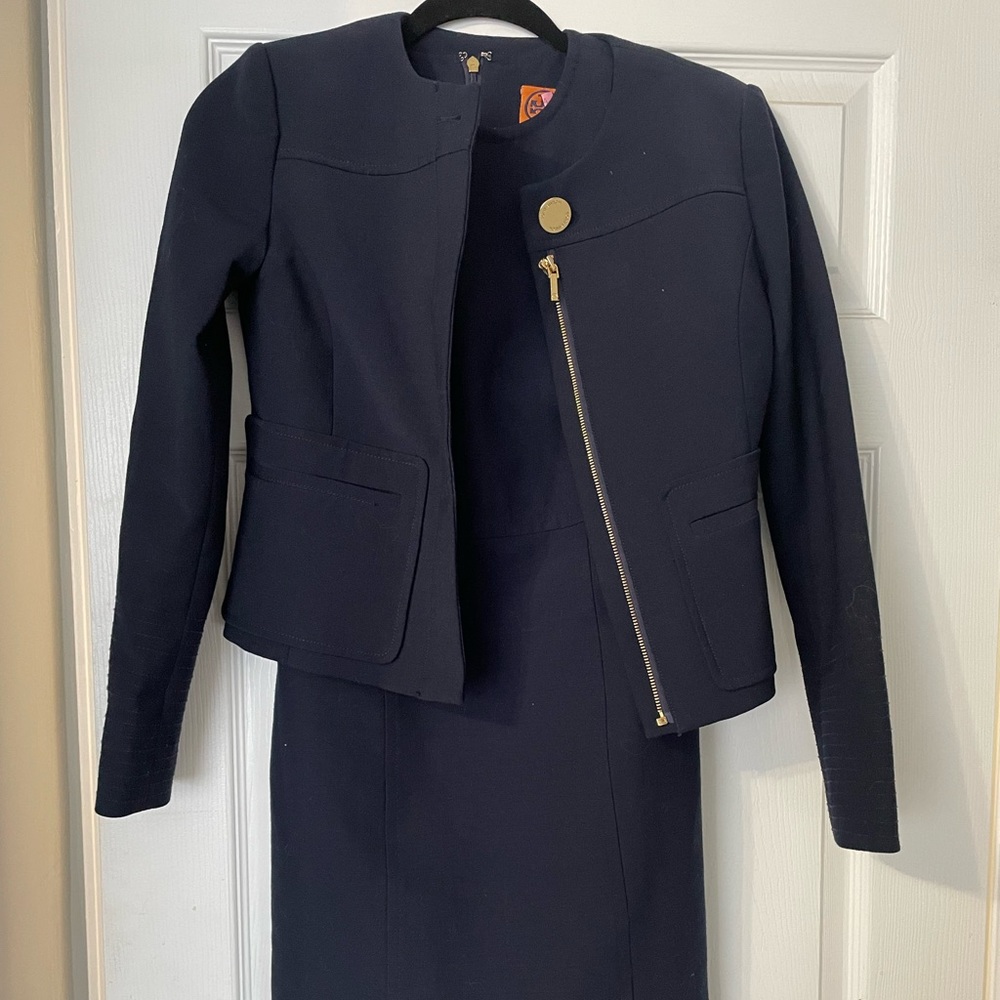 Tory Burch Navy Blue dress and blazer sz 0.